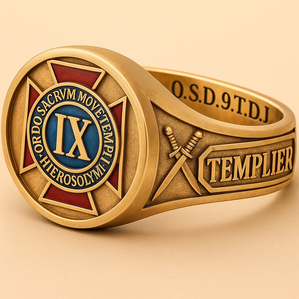 Bague O.S.D.9.T.D.J. — face principale avec IX