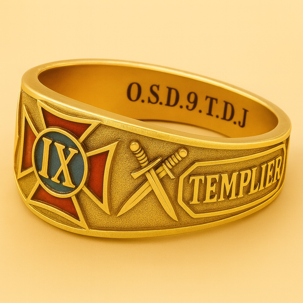 Bague O.S.D.9.T.D.J. — variante sombre et croix