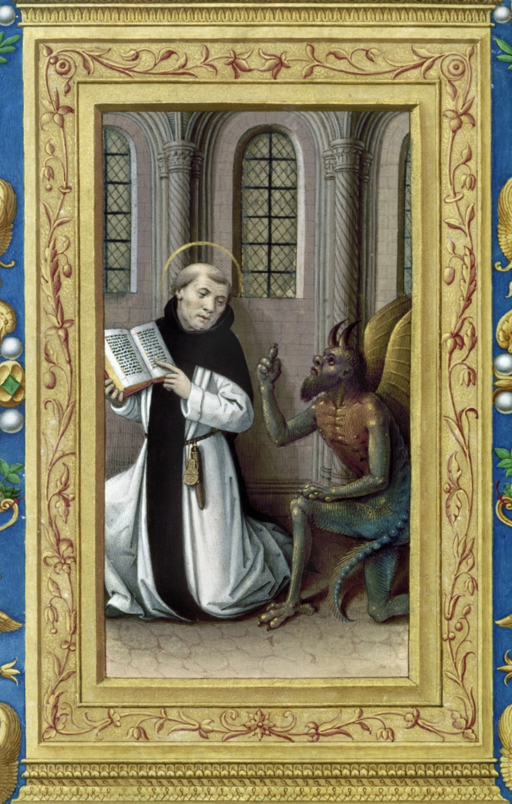 Saint Bernard de Clairvaux en prière – enluminure
