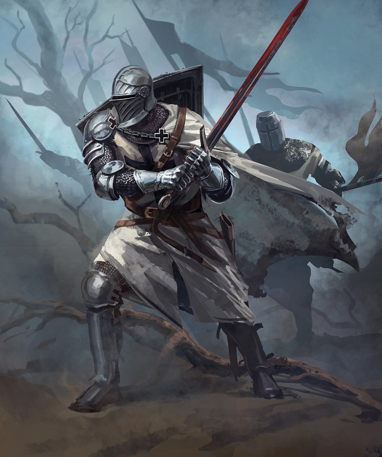 Ordre du Temple : chevalier templier (illustration moderne)
