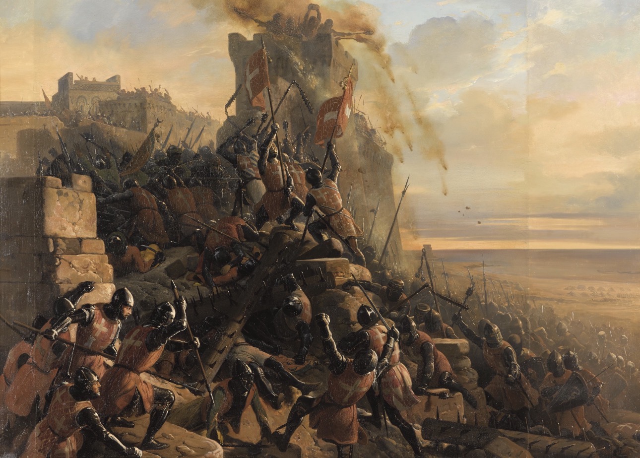 Croisades : siège et assaut d’une forteresse (peinture)